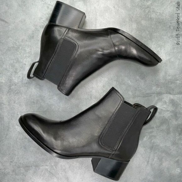 RAG & BONE WALKER LEATHER CHELSEA ANKLE BOOTS IN BLACK SIZE 8 WOMEN’S NEW IN BOX - Picture 3 of 16